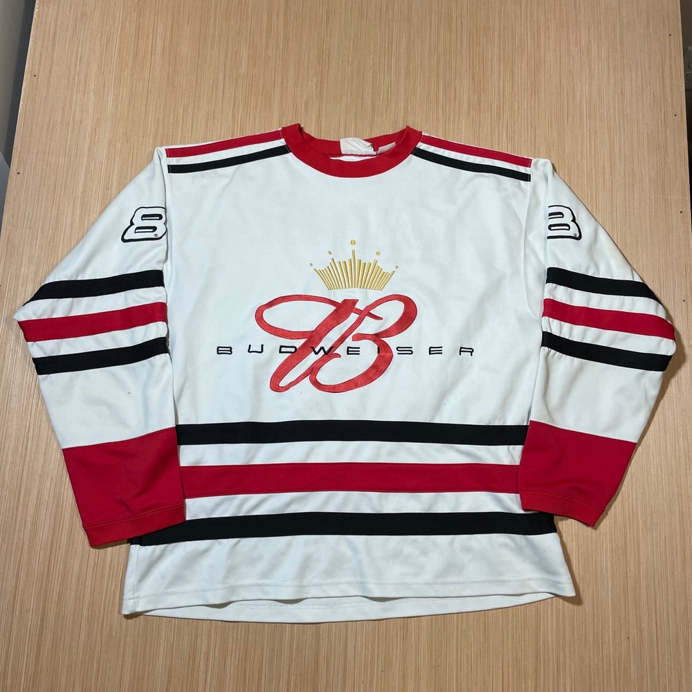 Winners Circle Budweiser Jersey Mens Dale Earnhardt Jr 8 Racing White Large
